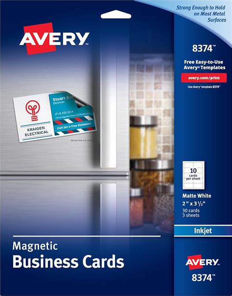 avery 8374 magnetic business cards.